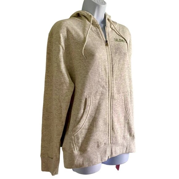 Selena Gomez Women's Zip-Up Hoodie Gray Floral Back Print Medium NEW NWT - Picture 5 of 11